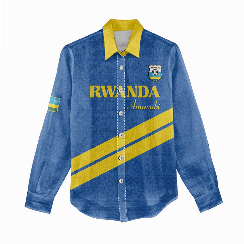 Custom Rwanda Football Women Casual Shirt Pride Of Rwanda - Blue - Wonder Print Shop