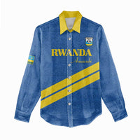 Custom Rwanda Football Women Casual Shirt Pride Of Rwanda - Blue - Wonder Print Shop