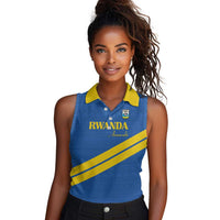 Custom Rwanda Football Women Sleeveless Polo Shirt Pride Of Rwanda - Blue - Wonder Print Shop