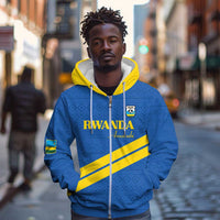 Custom Rwanda Football Zip Hoodie Pride Of Rwanda - Blue - Wonder Print Shop