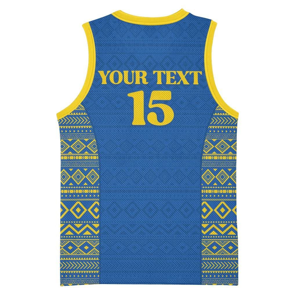 Rwanda Football Custom Basketball Jersey Stand With Amavubi - Blue - Wonder Print Shop
