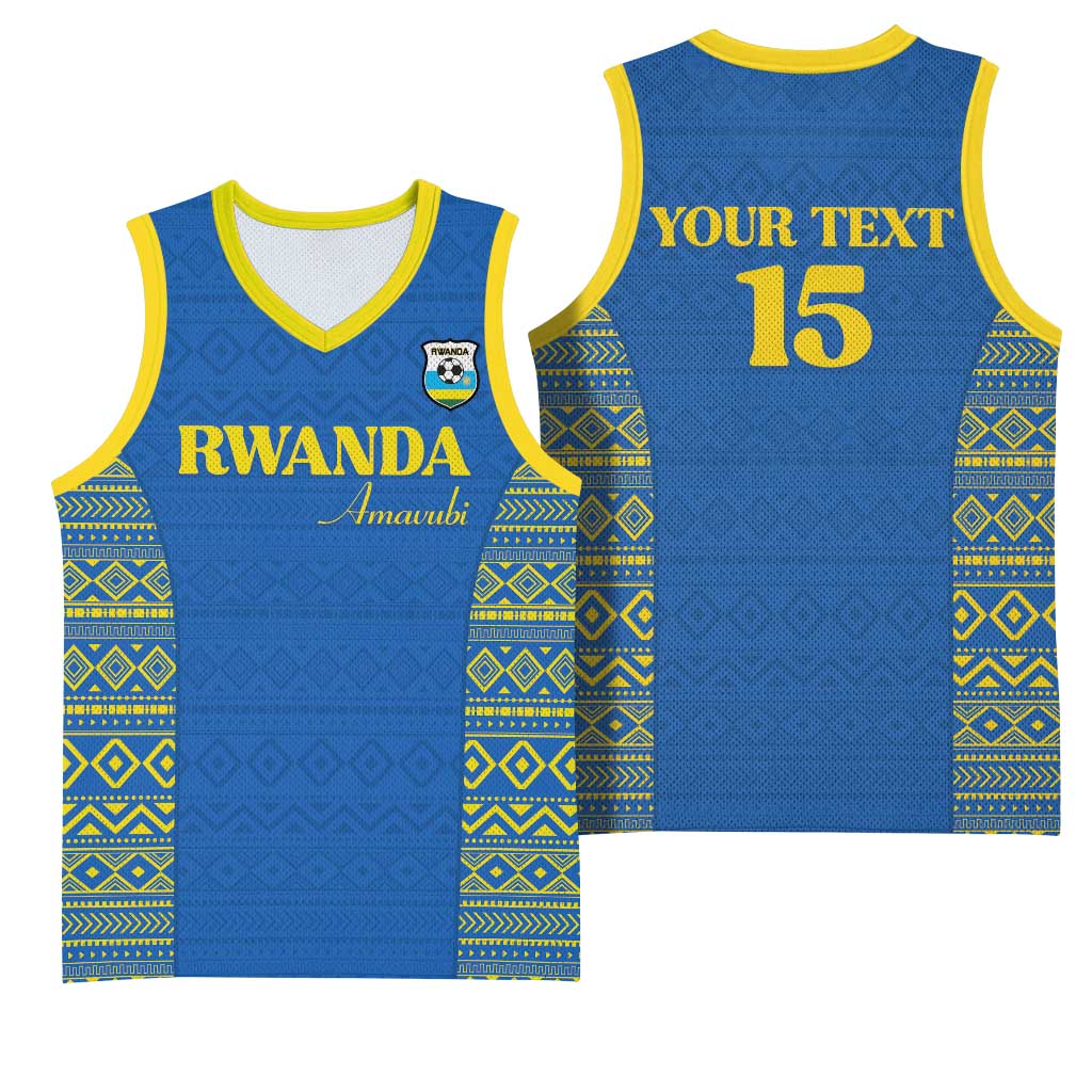 Rwanda Football Custom Basketball Jersey Stand With Amavubi - Blue - Wonder Print Shop