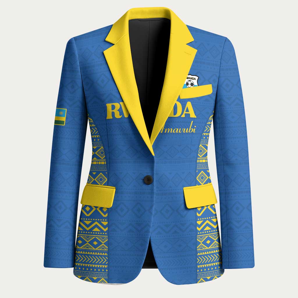 Rwanda Football Custom Blazer Stand With Amavubi - Blue - Wonder Print Shop