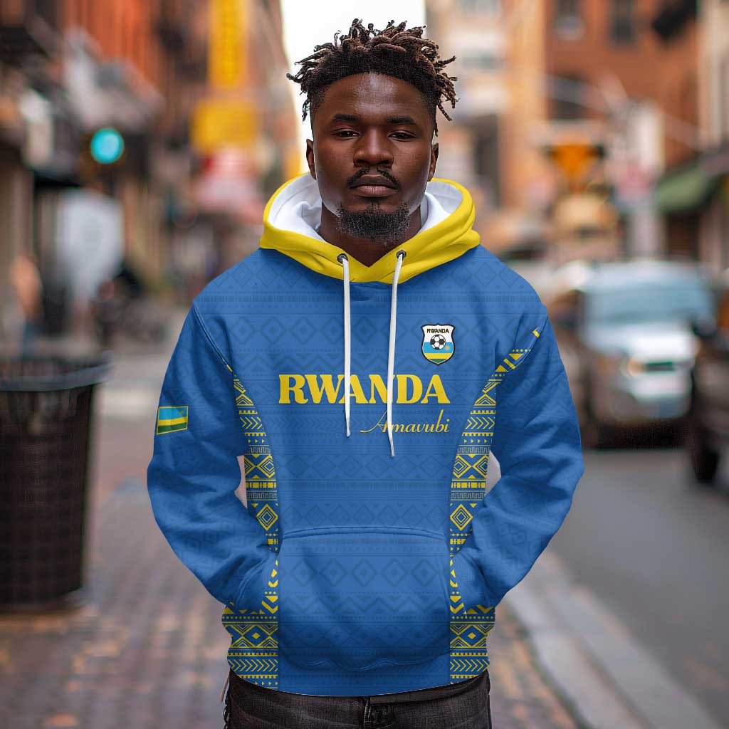 Rwanda Football Custom Hoodie Stand With Amavubi - Blue - Wonder Print Shop
