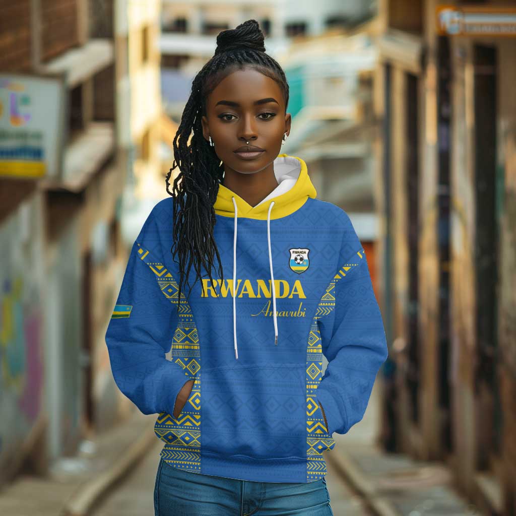 Rwanda Football Custom Hoodie Stand With Amavubi - Blue - Wonder Print Shop