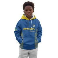 Rwanda Football Custom Kid Hoodie Stand With Amavubi - Blue - Wonder Print Shop