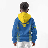Rwanda Football Custom Kid Hoodie Stand With Amavubi - Blue - Wonder Print Shop