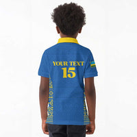 Rwanda Football Custom Kid Polo Shirt Stand With Amavubi - Blue LT15