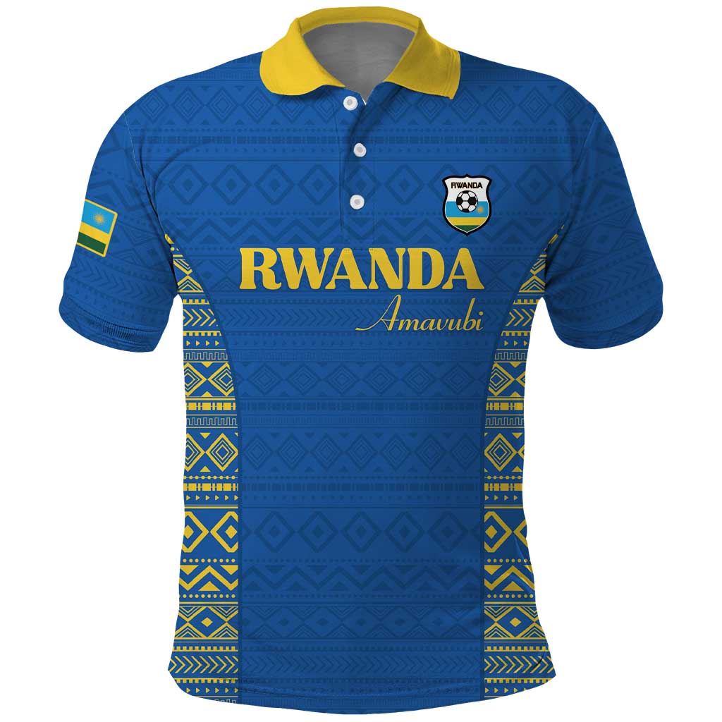 Rwanda Football Custom Polo Shirt Stand With Amavubi - Blue LT15