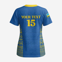 Rwanda Football Custom Scrub Top Stand With Amavubi - Blue - Wonder Print Shop