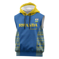 Rwanda Football Custom Sleeveless Hoodie Stand With Amavubi - Blue - Wonder Print Shop