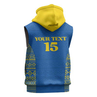 Rwanda Football Custom Sleeveless Hoodie Stand With Amavubi - Blue - Wonder Print Shop