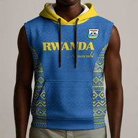 Rwanda Football Custom Sleeveless Hoodie Stand With Amavubi - Blue - Wonder Print Shop