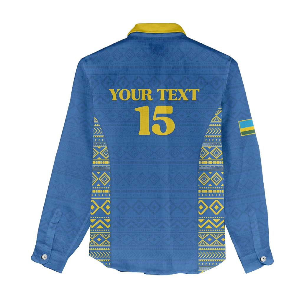 Rwanda Football Custom Women Casual Shirt Stand With Amavubi - Blue - Wonder Print Shop