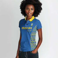 Rwanda Football Custom Women Polo Shirt Stand With Amavubi - Blue LT15