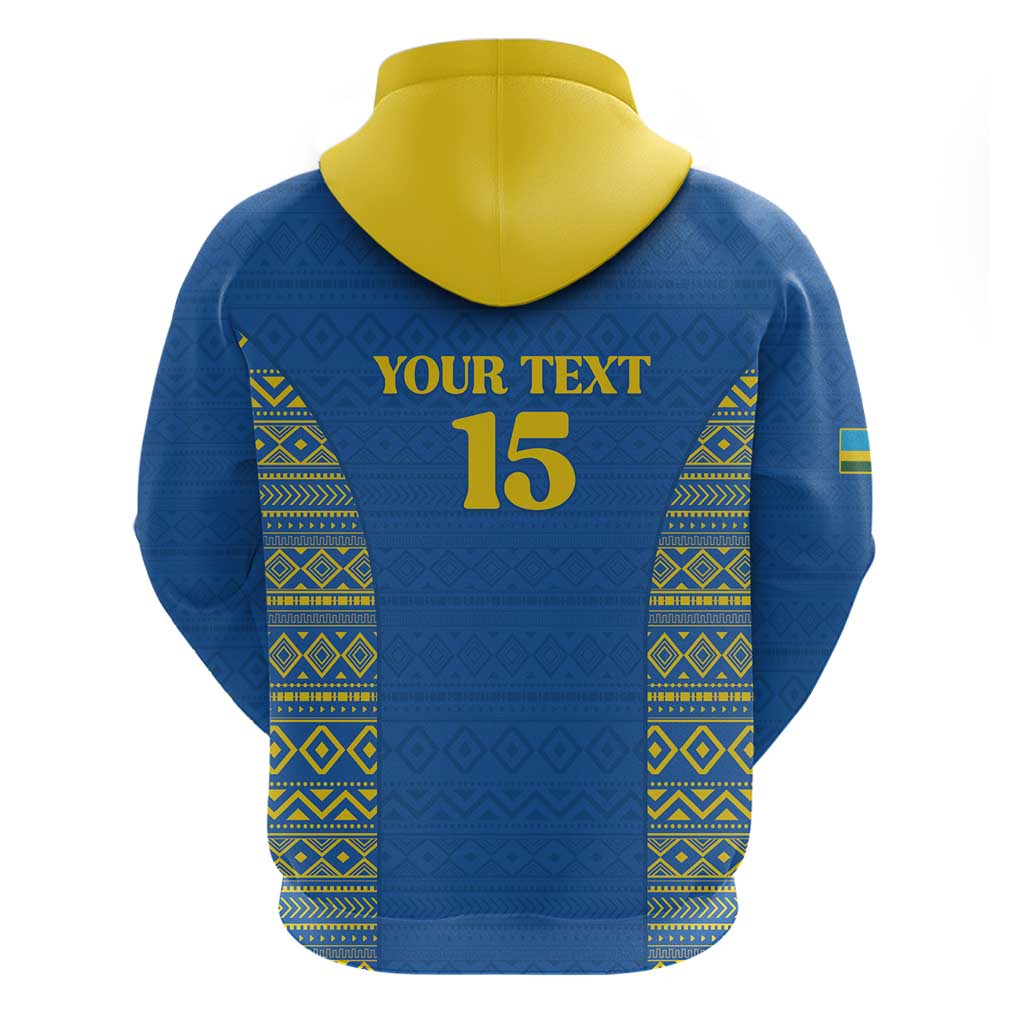 Rwanda Football Custom Zip Hoodie Stand With Amavubi - Blue - Wonder Print Shop