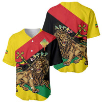 Ethiopia Empire 1270-1974 Baseball Jersey Lion Of Judah With Ethiopian Cross