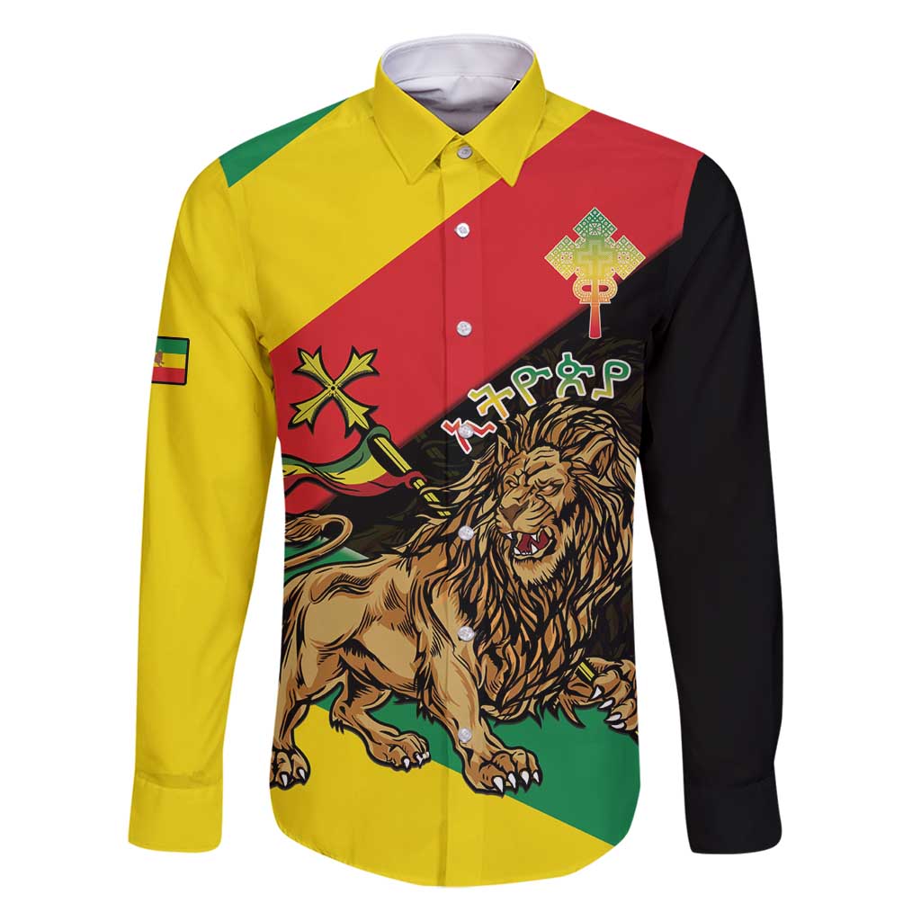 Ethiopia Empire 1270-1974 Family Matching Tank Maxi Dress and Hawaiian Shirt Lion Of Judah With Ethiopian Cross