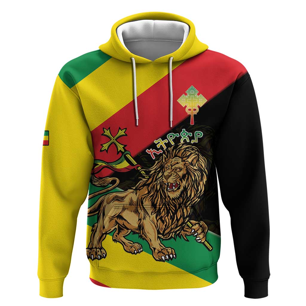 Ethiopia Empire 1270-1974 Hoodie Lion Of Judah With Ethiopian Cross