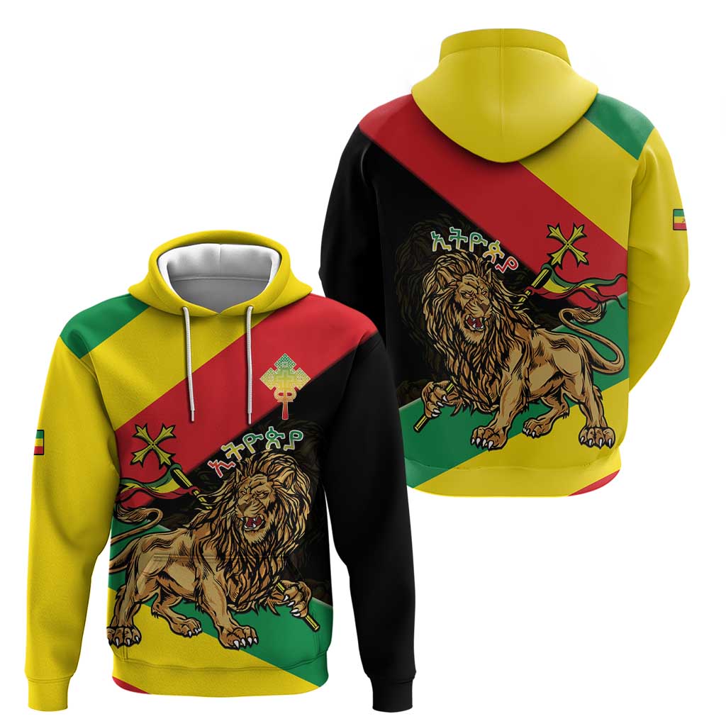 Ethiopia Empire 1270-1974 Hoodie Lion Of Judah With Ethiopian Cross