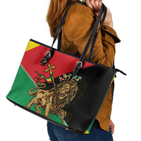 Ethiopia Empire 1270-1974 Leather Tote Bag Lion Of Judah With Ethiopian Cross