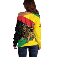 Ethiopia Empire 1270-1974 Off Shoulder Sweater Lion Of Judah With Ethiopian Cross