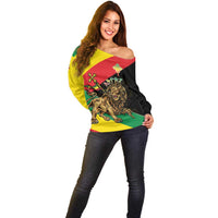Ethiopia Empire 1270-1974 Off Shoulder Sweater Lion Of Judah With Ethiopian Cross