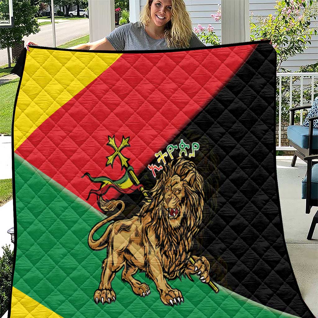 Ethiopia Empire 1270-1974 Quilt Lion Of Judah With Ethiopian Cross