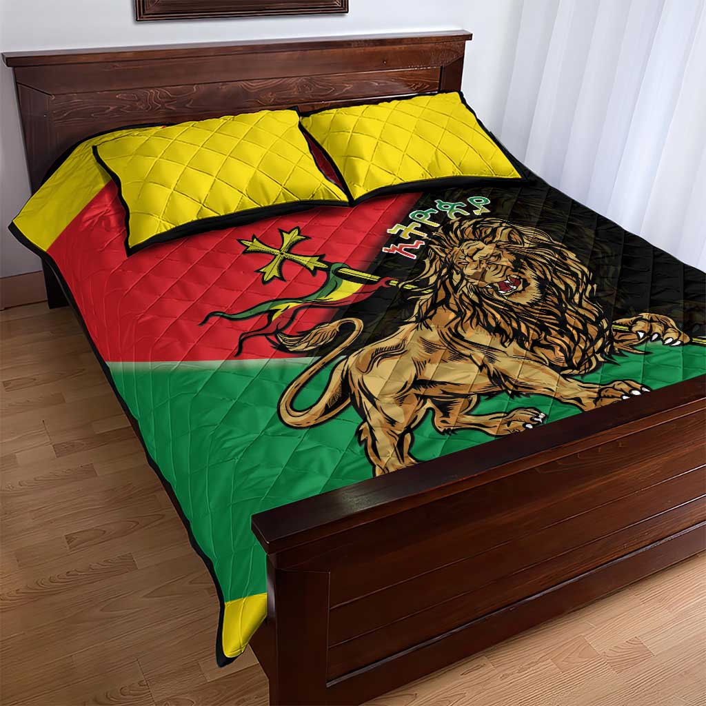 Ethiopia Empire 1270-1974 Quilt Bed Set Lion Of Judah With Ethiopian Cross