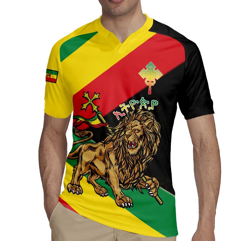 Ethiopia Empire 1270-1974 Rugby Jersey Lion Of Judah With Ethiopian Cross