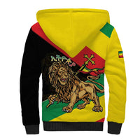 Ethiopia Empire 1270-1974 Sherpa Hoodie Lion Of Judah With Ethiopian Cross