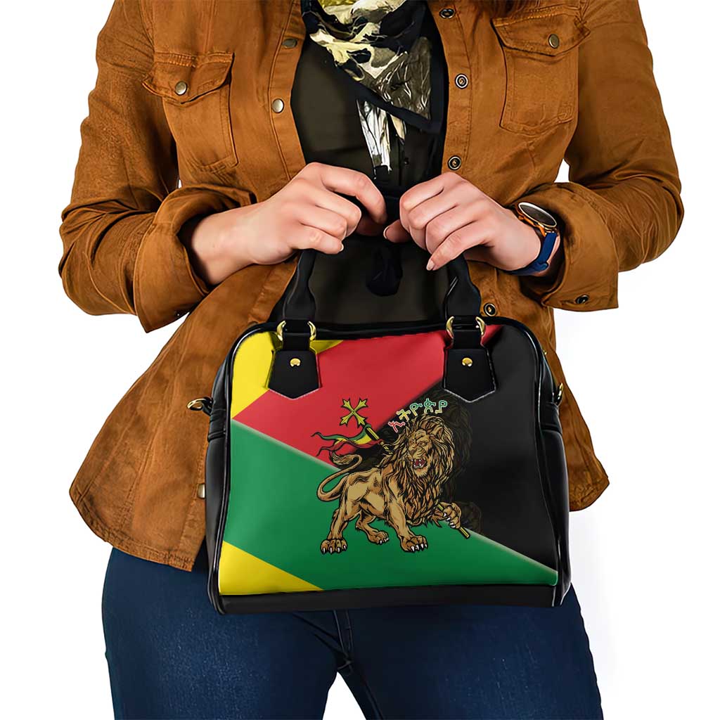 Ethiopia Empire 1270-1974 Shoulder Handbag Lion Of Judah With Ethiopian Cross