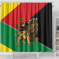 Ethiopia Empire 1270-1974 Shower Curtain Lion Of Judah With Ethiopian Cross