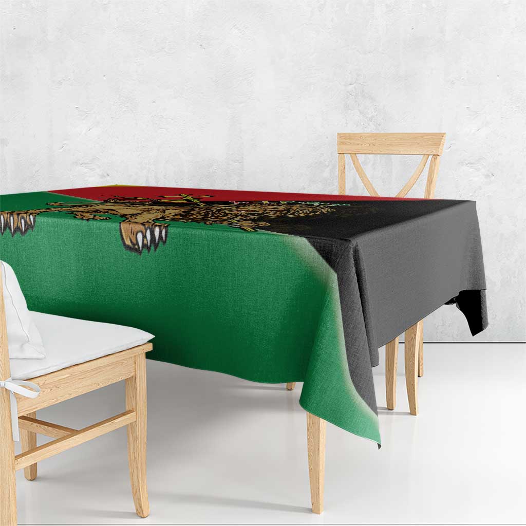 Ethiopia Empire 1270-1974 Tablecloth Lion Of Judah With Ethiopian Cross