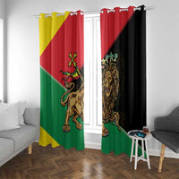 Ethiopia Empire 1270-1974 Window Curtain Lion Of Judah With Ethiopian Cross