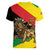 Ethiopia Empire 1270-1974 Women V-Neck T-Shirt Lion Of Judah With Ethiopian Cross