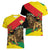 Ethiopia Empire 1270-1974 Women V-Neck T-Shirt Lion Of Judah With Ethiopian Cross