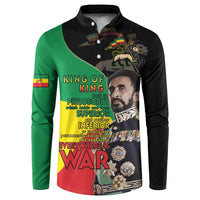 Haile Selassie Button Sweatshirt Lion Of Judah Ethiopia Rastafari