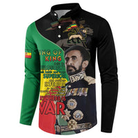 Haile Selassie Button Sweatshirt Lion Of Judah Ethiopia Rastafari