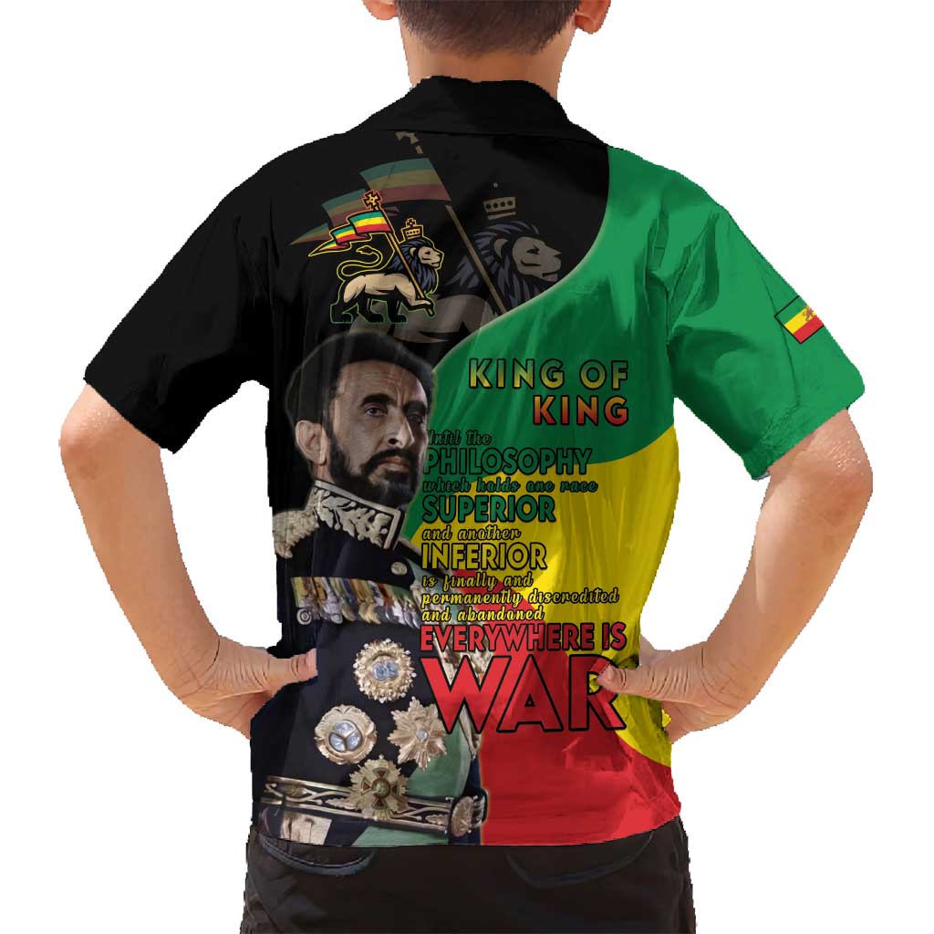 Haile Selassie Family Matching Puletasi and Hawaiian Shirt Lion Of Judah Ethiopia Rastafari