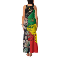 Haile Selassie Family Matching Tank Maxi Dress and Hawaiian Shirt Lion Of Judah Ethiopia Rastafari