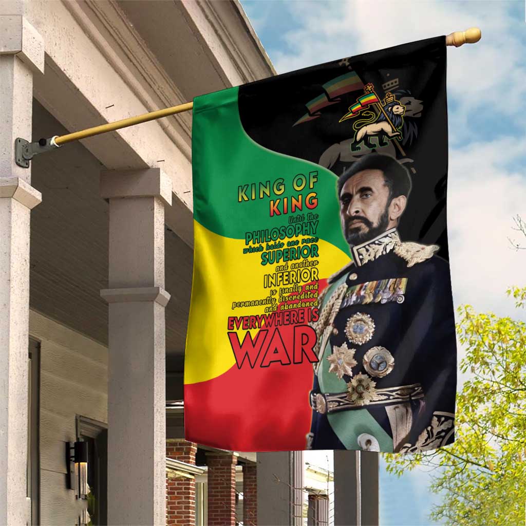 Haile Selassie Garden Flag Lion Of Judah Ethiopia Rastafari