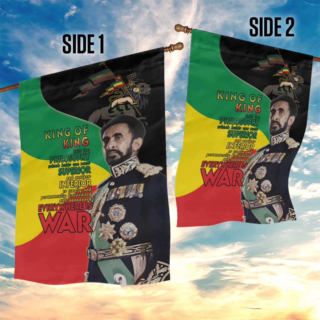 Haile Selassie Garden Flag Lion Of Judah Ethiopia Rastafari