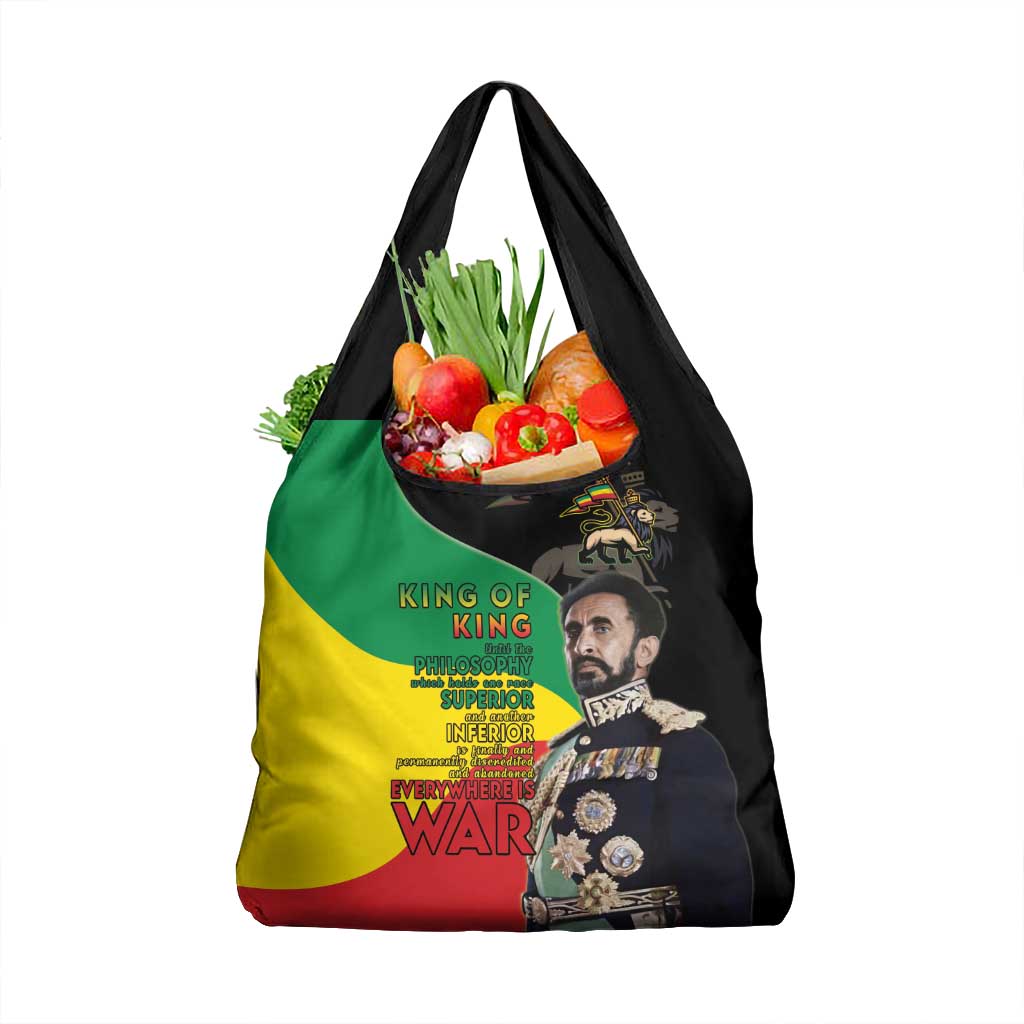 Haile Selassie Grocery Bag Lion Of Judah Ethiopia Rastafari