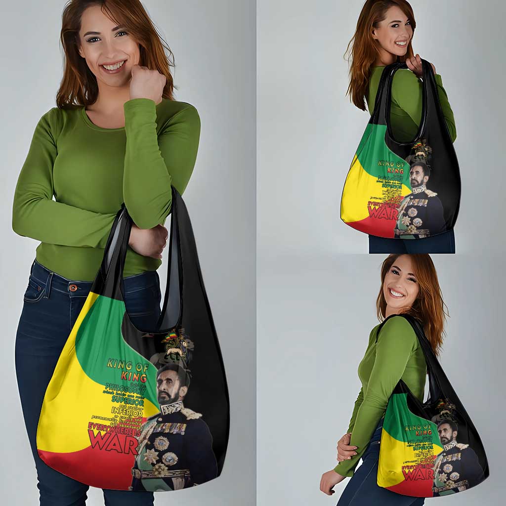 Haile Selassie Grocery Bag Lion Of Judah Ethiopia Rastafari