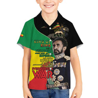 Haile Selassie Kid Hawaiian Shirt Lion Of Judah Ethiopia Rastafari