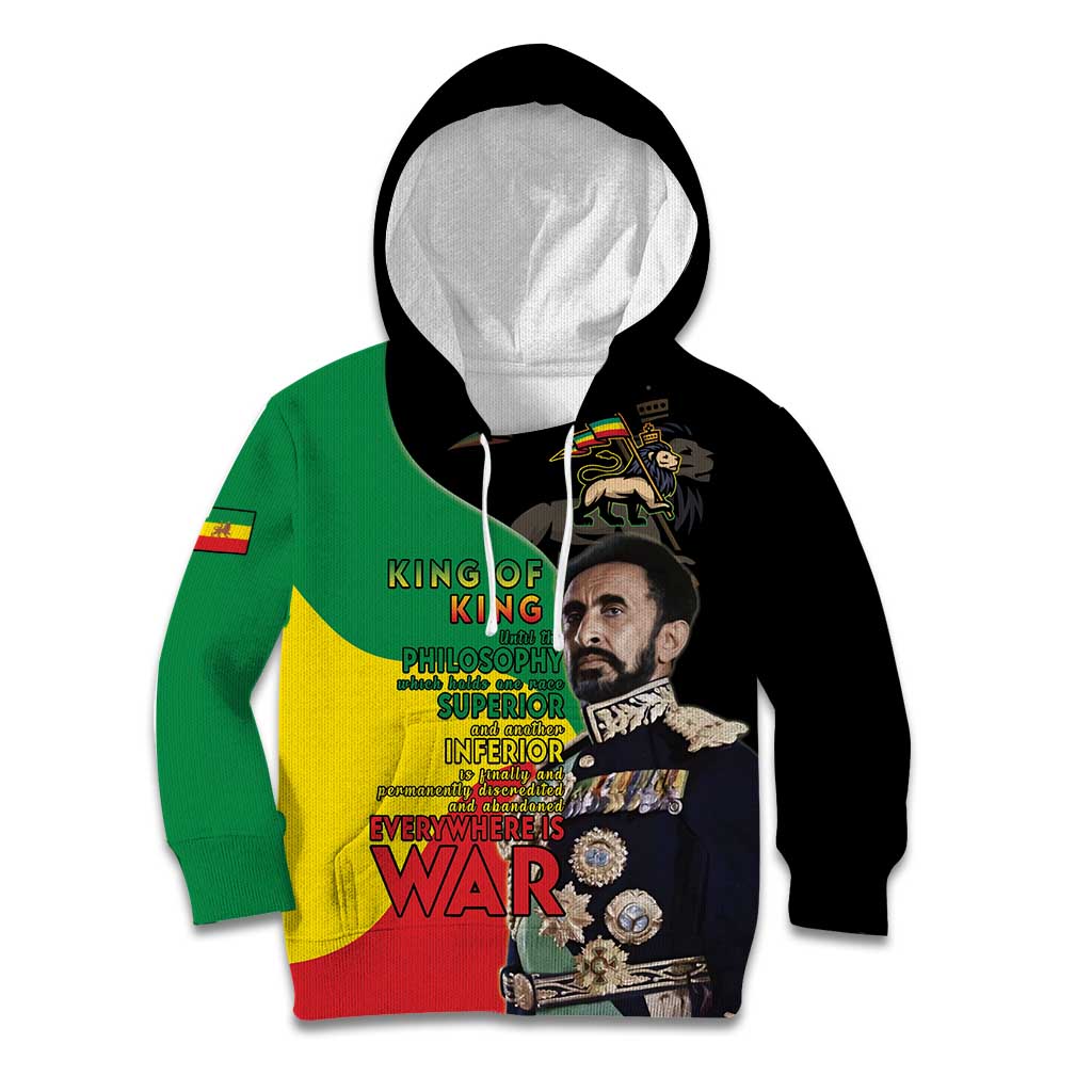 Haile Selassie Kid Hoodie Lion Of Judah Ethiopia Rastafari