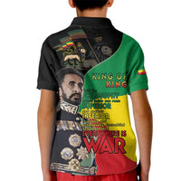 Haile Selassie Kid Polo Shirt Lion Of Judah Ethiopia Rastafari