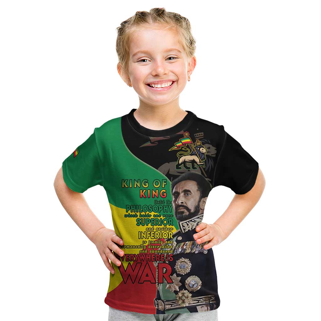 Haile Selassie Kid T Shirt Lion Of Judah Ethiopia Rastafari
