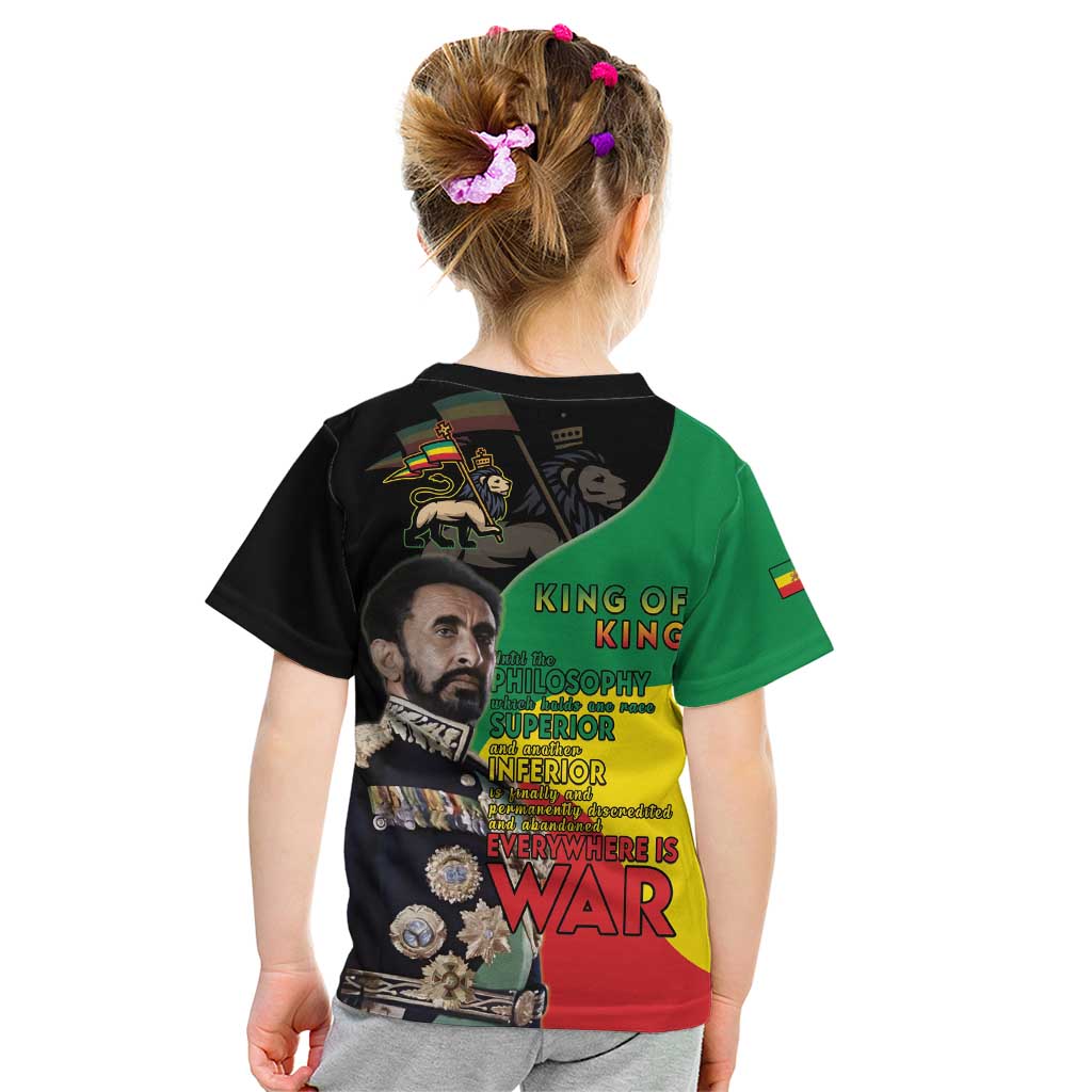 Haile Selassie Kid T Shirt Lion Of Judah Ethiopia Rastafari